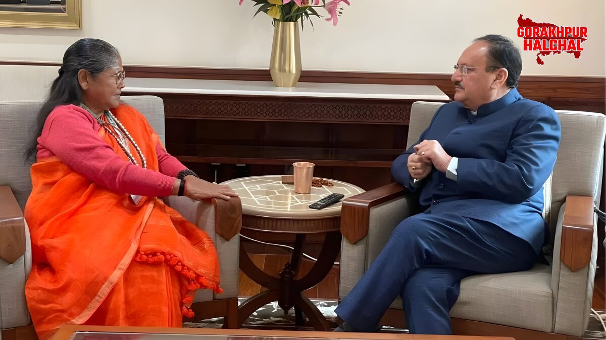 साध्वी निरंजन ज्योति की JP नड्डा से दिल्ली मुलाकात