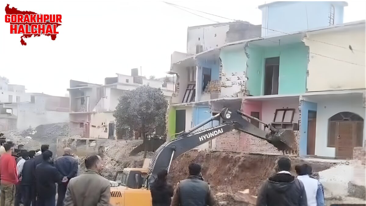 गोड़धोइया नाला निर्माण में